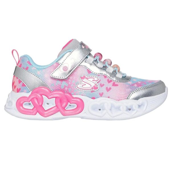 Zapatilla Kids Infinite Heart Lights Rosa Skechers